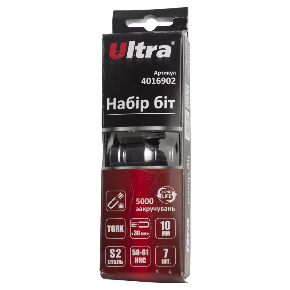 Набір біт ULTRA TORX 10мм 7 шт S2 пластиковий кейс (4016902) Набір біт ULTRA TORX 10мм 7 шт S2 пластиковий кейс (4016902)