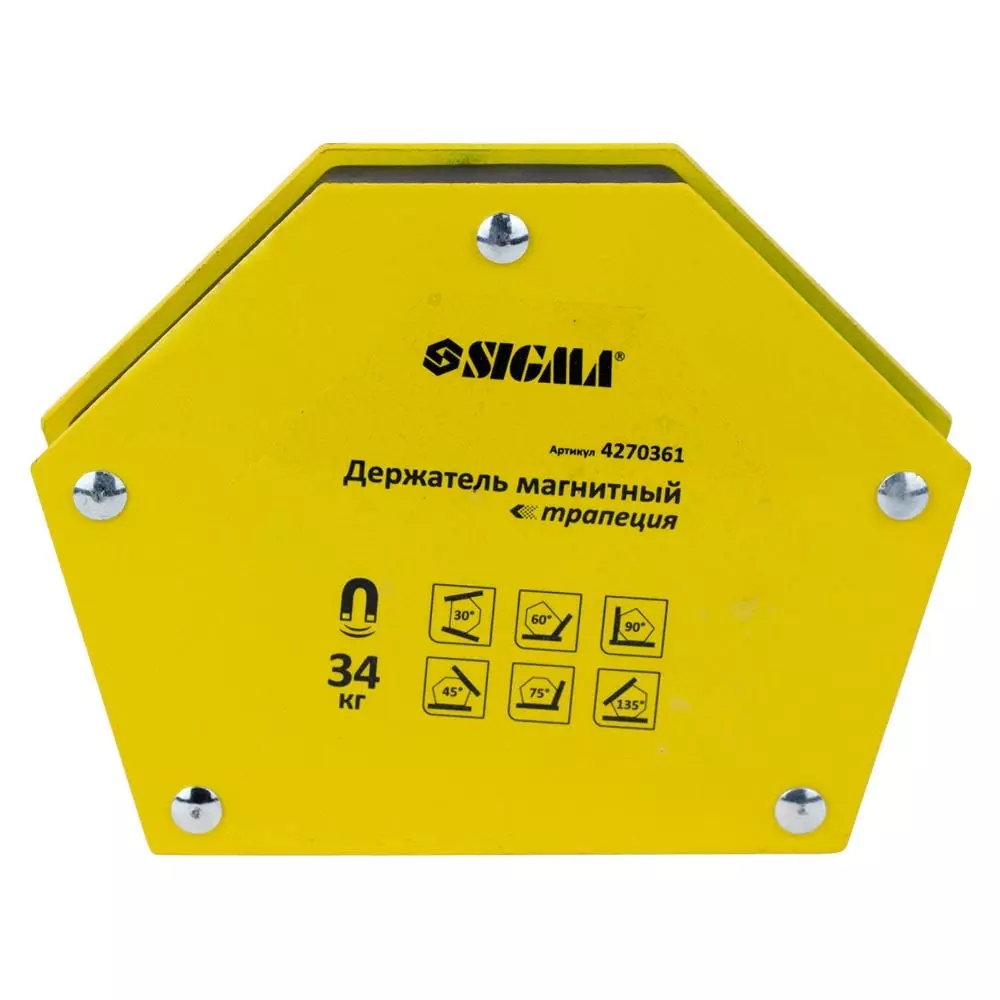 Магніт для зварки SIGMA трапеція 34кг 105х65х65х45мм (30,45,60,75,90,135°) (4270361) Магніт для зварки SIGMA трапеція 34кг 105х65х65х45мм (30,45,60,75,90,135°) (4270361)