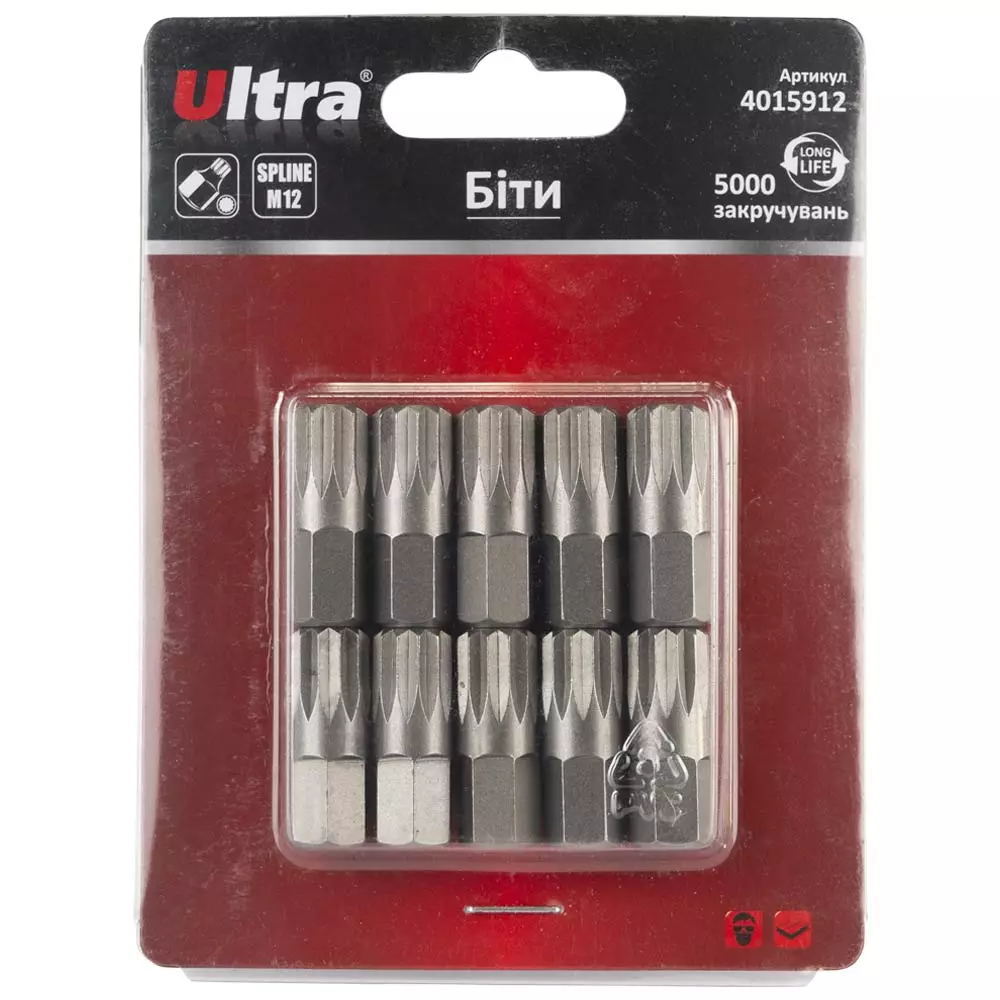 Біти ULTRA Spline M12х30мм 10мм 10 шт S2 блістер (4015912) Біти ULTRA Spline M12х30мм 10мм 10 шт S2 блістер (4015912)