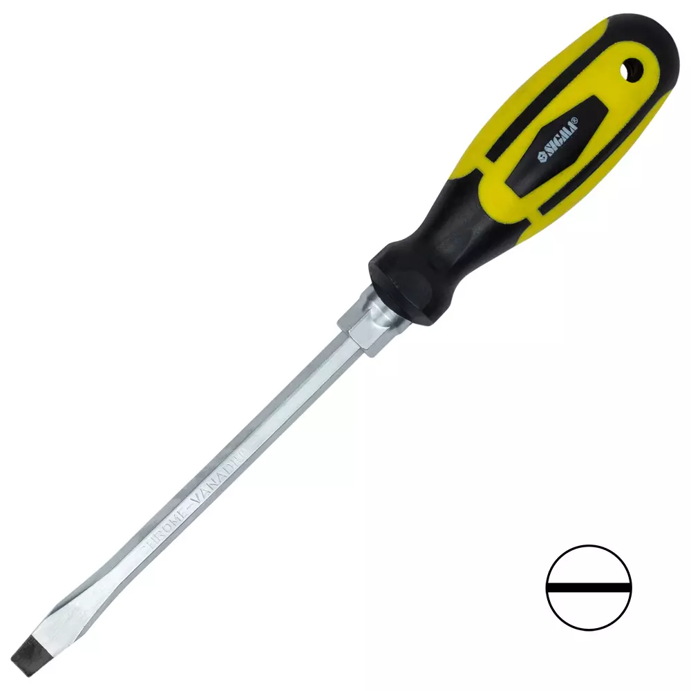 Отвертка усиленная шлицевая SIGMA SL8х150мм под ключ CrV (4007131)