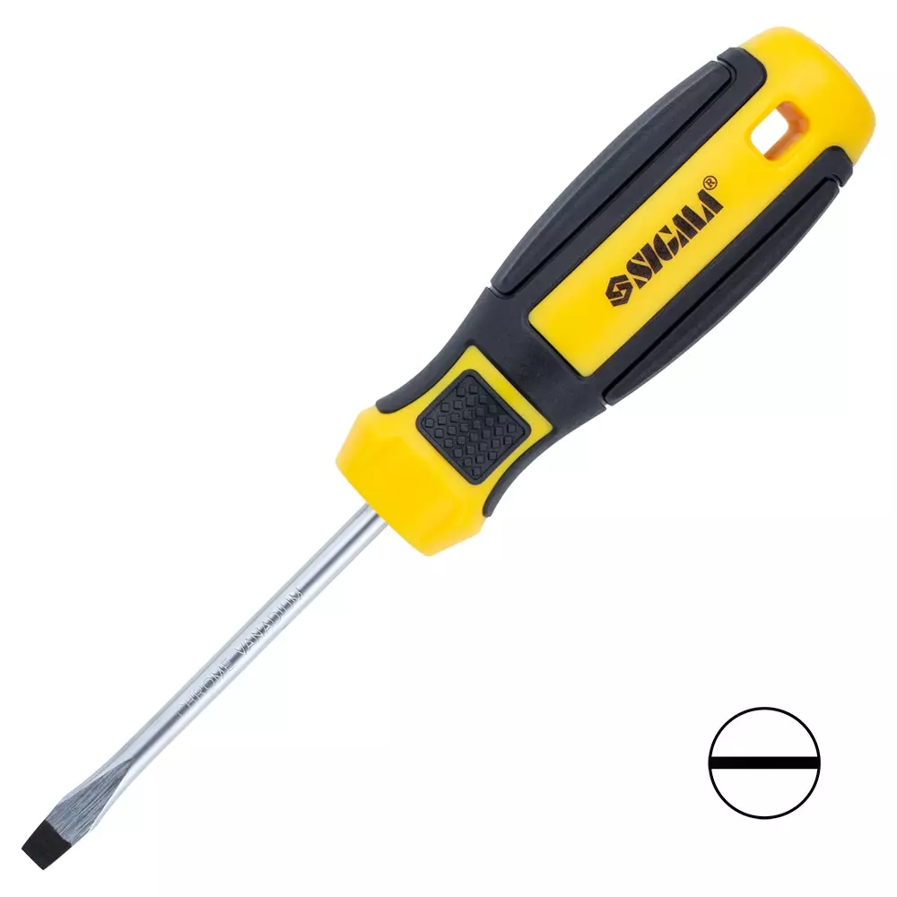 Отвертка шлицевая SIGMA SL 5.0х75мм CrV Mega (4009201)