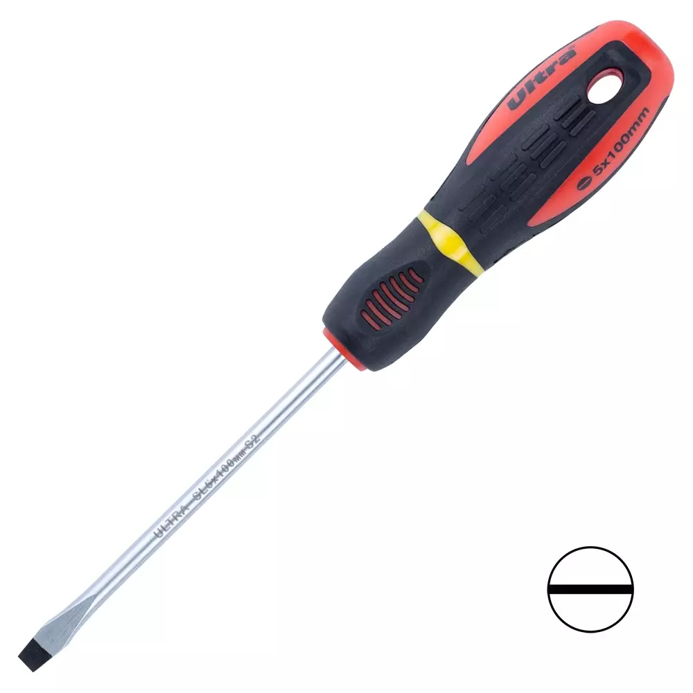 Отвертка шлицевая ULTRA SL 5.0х100мм S2 Profi (4000212)