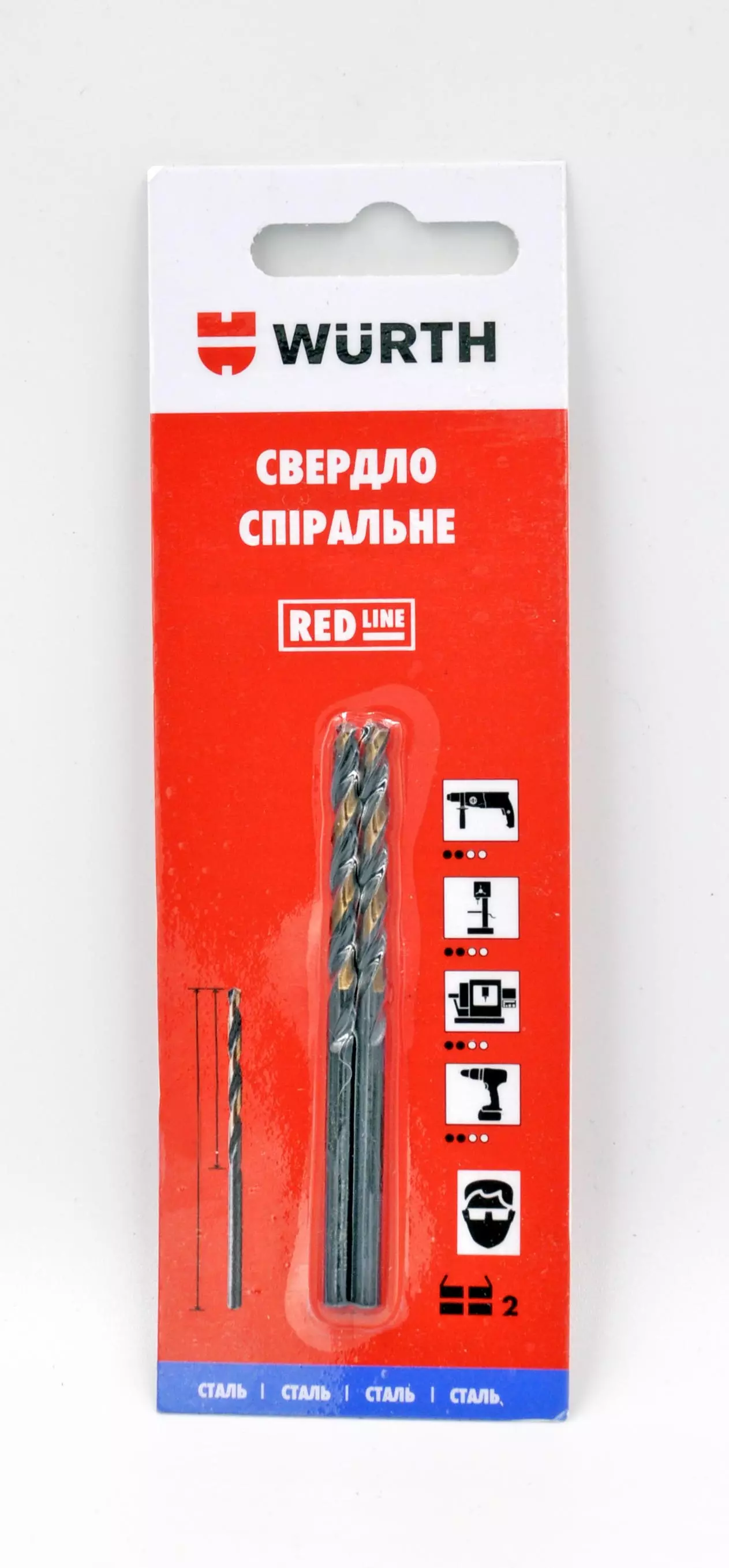 Сверло спиральное по металлу WURTH HSS в блистере 2,5мм RED LINE 2шт (0624725902) Сверло спиральное по металлу WURTH HSS в блистере 2,5мм RED LINE 2шт (0624725902)
