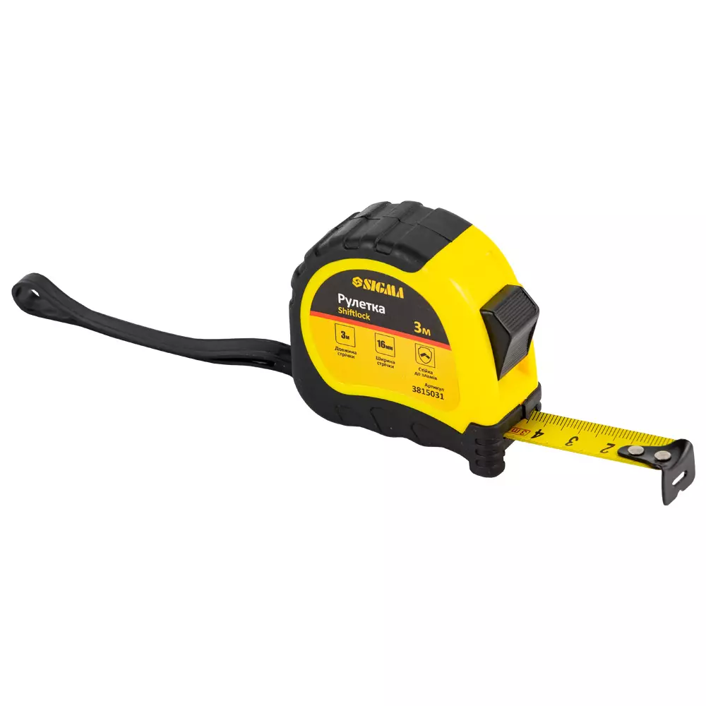 Рулетка SIGMA shiftlock 3м х 16мм (3815031) Рулетка SIGMA shiftlock 3м х 16мм (3815031)