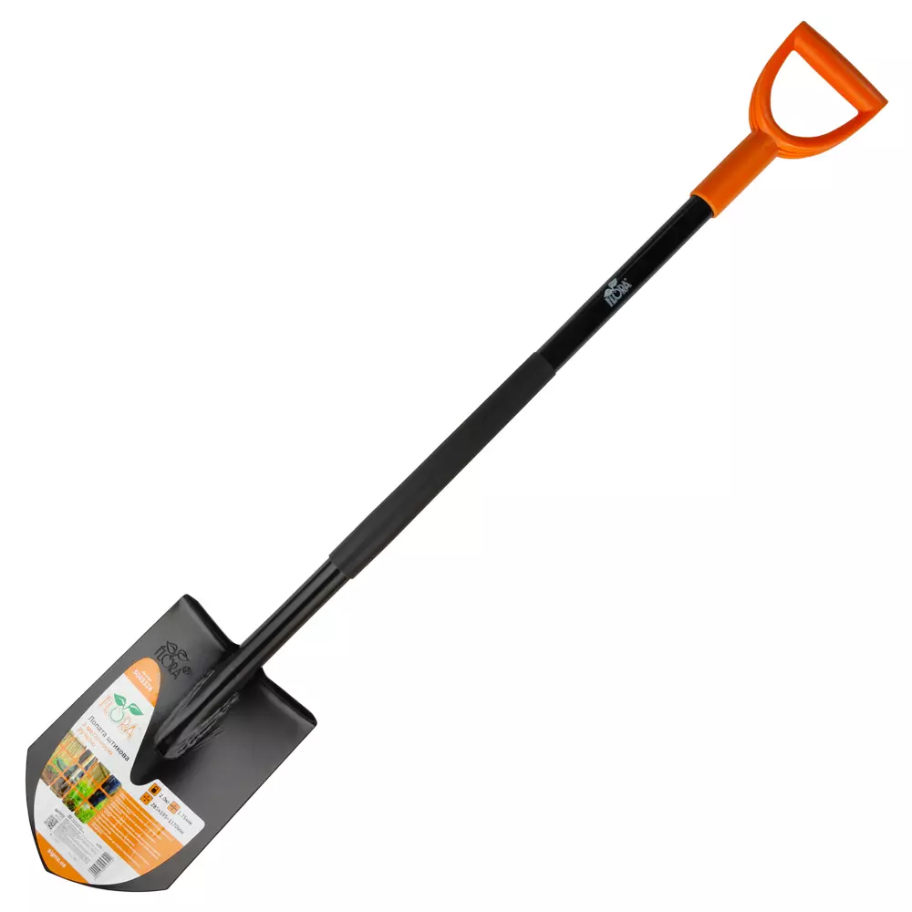 Лопата штыковая FLORA с металлической ручкой 285х195х1170мм 2.0кг (5045324) Лопата штыковая FLORA с металлической ручкой 285х195х1170мм 2.0кг (5045324)