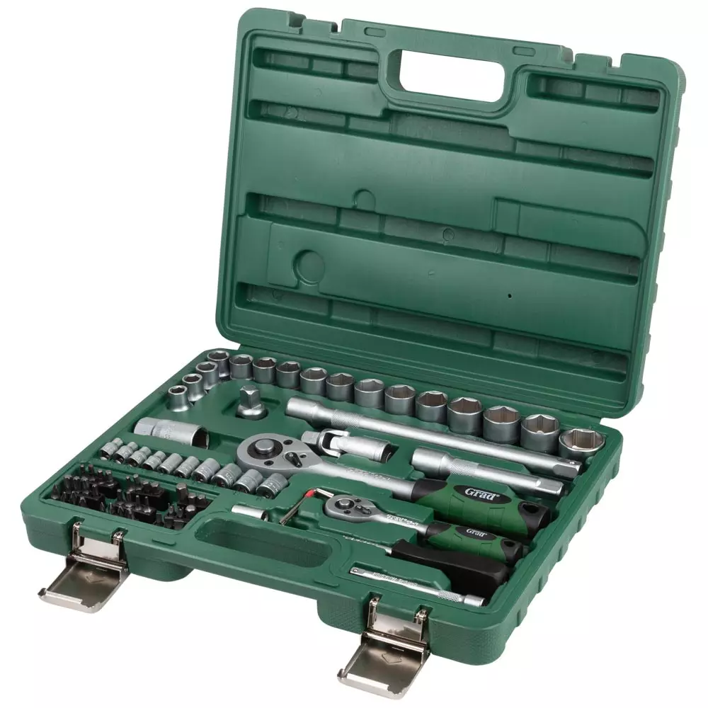 Набір насадок торцевих і біт GRAD 1/4", 1/2" 72 шт (6004245) Набір насадок торцевих і біт GRAD 1/4", 1/2" 72 шт (6004245)