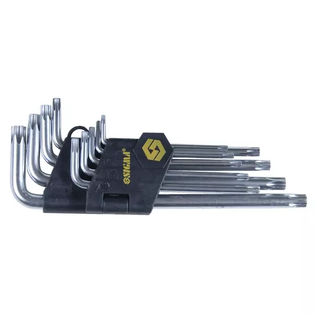 Ключи SIGMA TORX 9 шт T10-T50мм CrV средние с отверстием (4022221) Ключи SIGMA TORX 9 шт T10-T50мм CrV средние с отверстием (4022221)