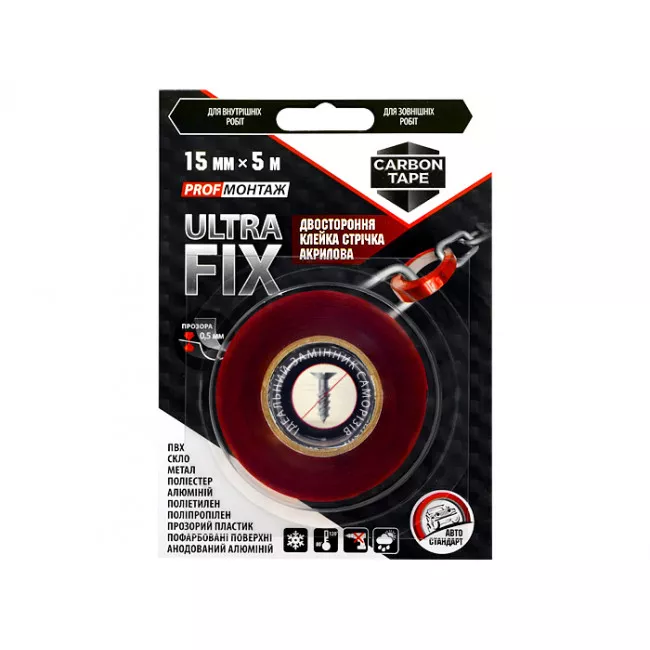 Лента акриловая ULTRA FIX 15мм x 5м (40753718/114428) Лента акриловая ULTRA FIX 15мм x 5м (40753718/114428)