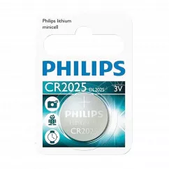 Батарейка PHILIPS літієва кнопкова, блістер (20.0 x 2.5) 3.0V (CR2025/01B)