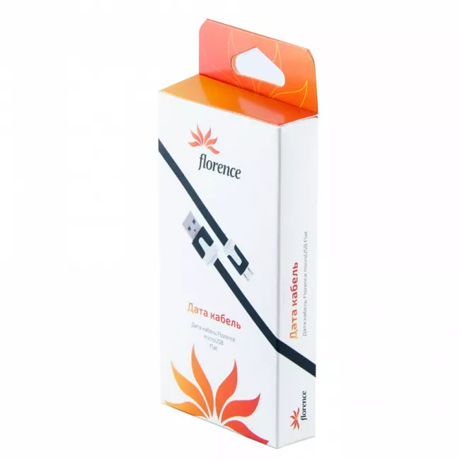Дата кабель Florence micro USB flat black (840082) Дата кабель Florence micro USB flat black (840082)