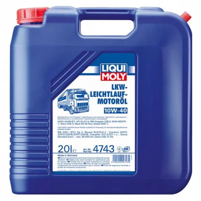 Масло моторное Liqui Moly LKW-Leichtlauf Motoroil 10W-40 20л Масло моторное Liqui Moly LKW-Leichtlauf Motoroil 10W-40 20л