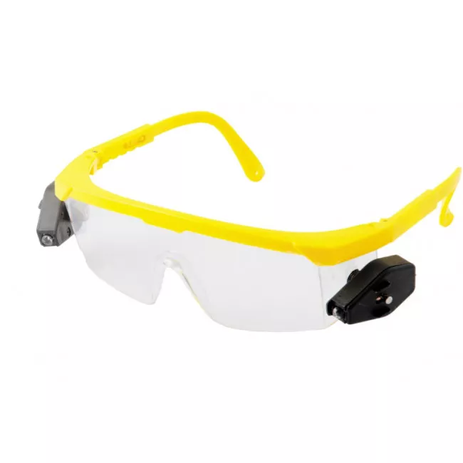 82-0055 Очки защитные с LED-подсветкой ,регулируемые дужки, нейлоновые, линзы из поликарбоната