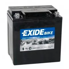 Мото акумулятор Exide Bike AGM 6СТ-31Ah (-/+) (YB30L-B)