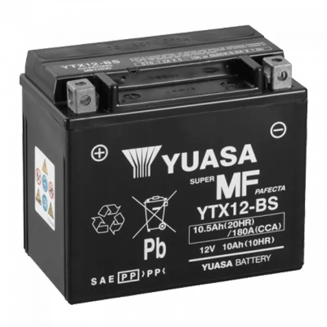 Мото аккумулятор YUASA AGM 6СТ-10Ah Аз (YTX12-BS)