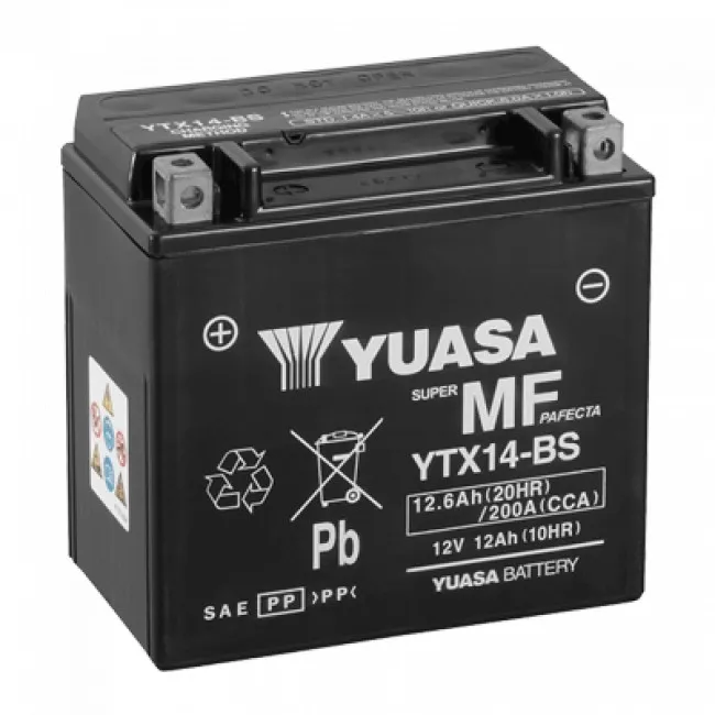 Мото аккумулятор YUASA AGM 6СТ-12Ah Аз (YTX14-BS) Мото аккумулятор YUASA AGM 6СТ-12Ah Аз (YTX14-BS)