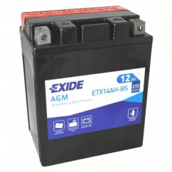 Мото аккумулятор сухозаряженный EXIDE AGM 12Ah Аз 210A (ETX14AH-BS)