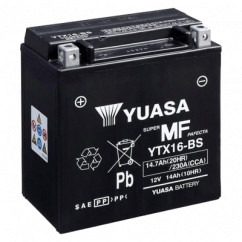 Мото аккумулятор YUASA сухозаряженный AGM 6СТ-14Ah 230A Аз (YTX16-BS)