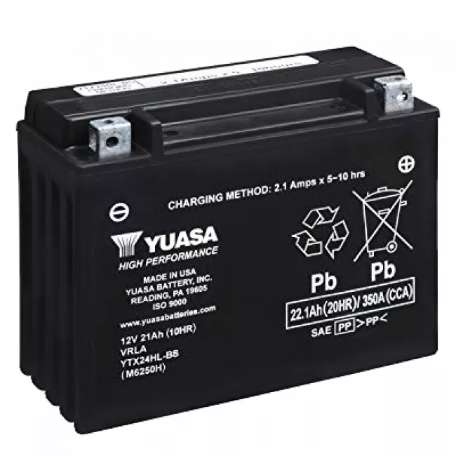 Мото аккумулятор YUASA AGM 6СТ-21Ah АзЕ (YTX24HL-BS)