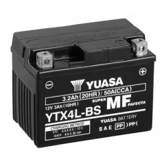 Мото акумулятор YUASA сухозаряджений AGM 6СТ-3Ah 50A АзЕ (YTX4L-BS)