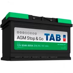 Автомобильный аккумулятор TAB 6CT-80Ah АзЕ 800A Magic Stop&Go (213080)