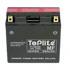 Мото аккумулятор Toplite 6СТ-12Ah (+/-) (YT14B-BS)