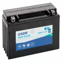 Мото аккумулятор залитый и заряженный EXIDE AGM 6CT-21Ah АзЕ 350A (AGM12-23)