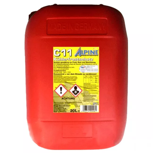 Антифриз Alpine Kuhlerfrostschutz G11 -80°C жовтий 20л (1145Y-20) (50446)