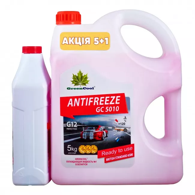Антифриз Green Cool GC5010 G12 -40°C комплект красный (5л+1л) (791685A) Антифриз Green Cool GC5010 G12 -40°C комплект красный (5л+1л) (791685A)