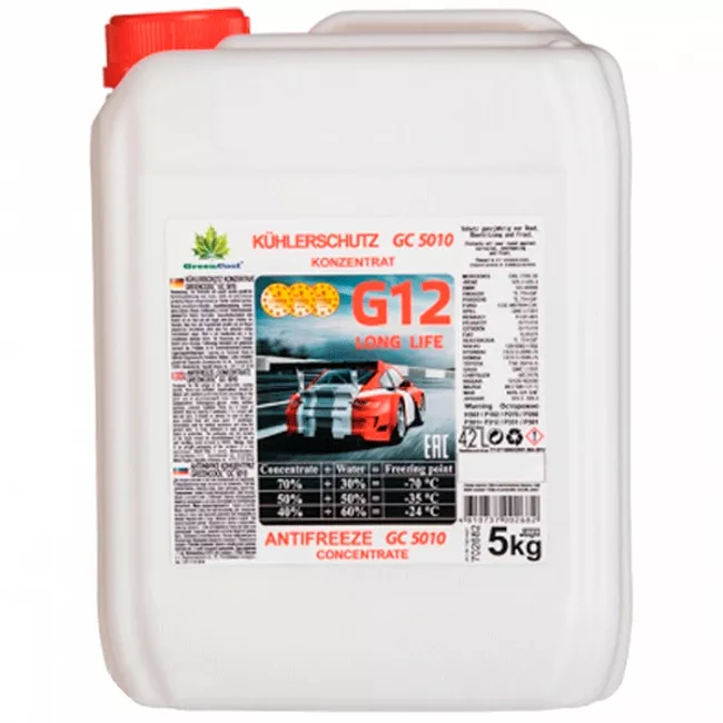 Антифриз Green Cool GС5010 G12 -70°C красный 5кг (702682)