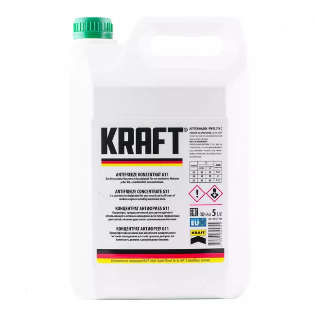 Антифриз Kraft G11 -80°C зеленый 5л (394325) (KF119)