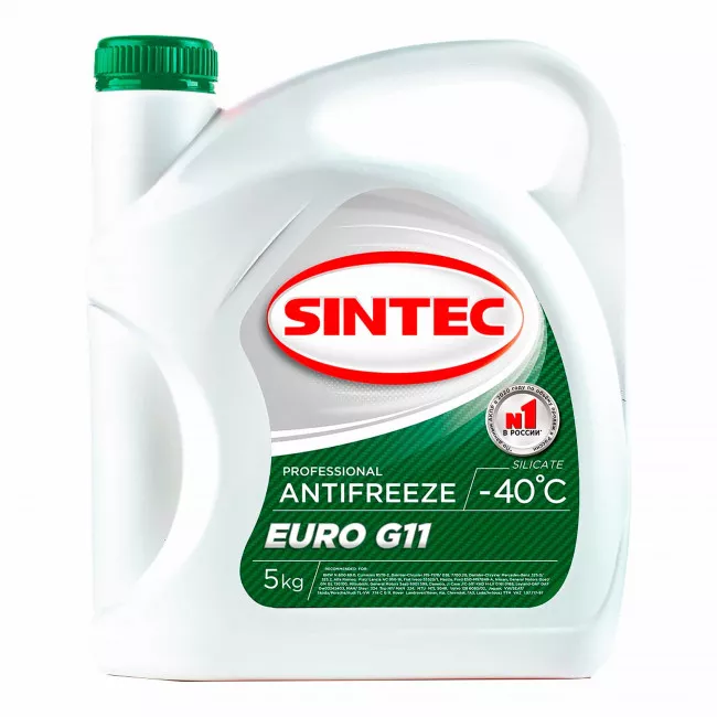 Антифриз Sintec Euro G11 -40 ° C зелений 5л (800523) Антифриз Sintec Euro G11 -40 ° C зелений 5л (800523)
