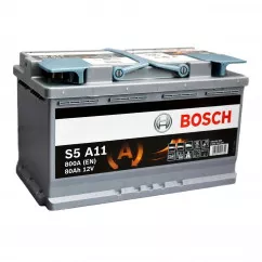 Автомобильный аккумулятор BOSCH S5A 6CT-80 AGM АзЕ (0092S5A110)