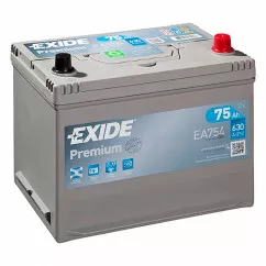 Автомобільний акумулятор EXIDE Premium 6СТ-75Ah АзЕ ASIA 630A (EN) EA754 (4784)
