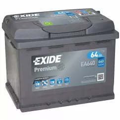 Автомобильный аккумулятор EXIDE Premium Carbon Boost 2.0 6СТ-64Ah АзЕ 640A (EN) EA640 (4775)