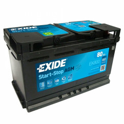 Автомобильный аккумулятор EXIDE Start-Stop AGM 6СТ-80Ah АзЕ 800A (EN) EK800 (76067)
