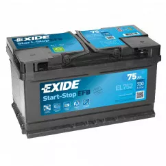 Автомобильный аккумулятор EXIDE Start-Stop EFB 6СТ-75Ah АзЕ 730A (EN) EL752 (76060)