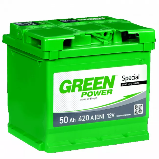 Автомобильный аккумулятор GREEN POWER 6СТ-50Ah 420A Аз (EN) (000022354) (24429)