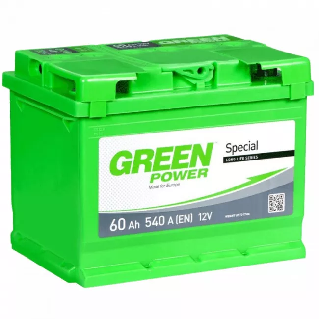 Автомобильный аккумулятор GREEN POWER 6СТ-60Ah 540A Аз (EN) (000022359) (24430)