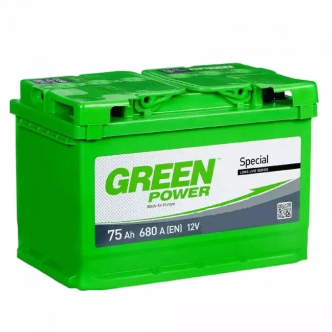 Автомобильный аккумулятор GREEN POWER 6СТ-75Ah 680A АзЕ (EN) (000022362) (24433)