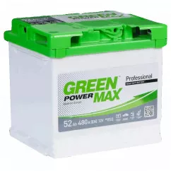 Автомобильный аккумулятор GREEN POWER MAX 6СТ-52Ah 480A Аз (EN) (000022379) (28530)
