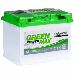 Автомобильный аккумулятор GREEN POWER MAX 6СТ-62Ah 600A Аз (EN) (000022380) (24439)