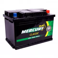 Aвтомобильный аккумулятор MERCURY CLASSIC PLUS 6СТ-75Ah 640A АзЕ (P47296)