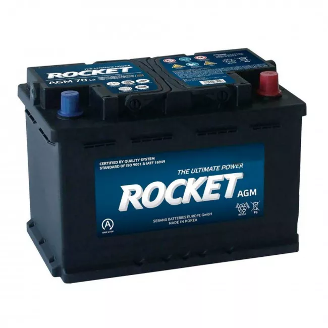 Автомобільний акумулятор ROCKET AGM 6СТ-70Ah АЗЕ 760А (CCA) (AGM L3) Автомобільний акумулятор ROCKET AGM 6СТ-70Ah АЗЕ 760А (CCA) (AGM L3)