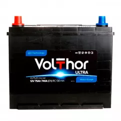 Автомобільний акумулятор VOLTHOR 6СТ-75 Аз ASIA ULTRA (SMF) (301175)