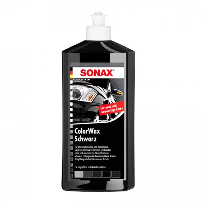 Цветной жидкий воск черный SONAX ColorWax 500 мл (298200) Цветной жидкий воск черный SONAX ColorWax 500 мл (298200)