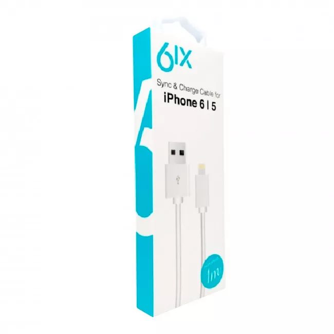 Дата кабель SIX для iPhone 5/6/7/7/10 1m (860772)