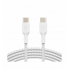 Дата кабель Belkin USB-С - USB-С, BRAIDED, 1m, white (CAB004BT1MWH)