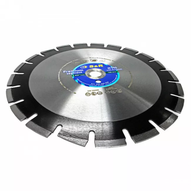 Диск алмазный сегментный S&R Premium Segment 350х25,4 мм (асфальт) (252466350)