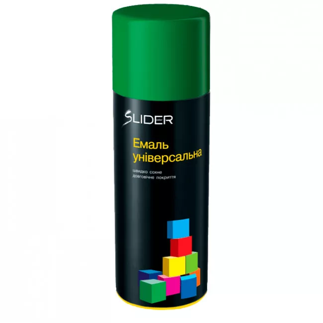 Эмаль SLIDER color универсальная 6029 зеленая, в аер. упаковке 400 мл (55067) (000001033)