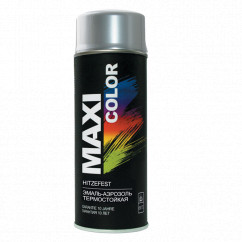 Эмаль MAXI COLOR аэрозольная термостойкая серебро 400 мл (MX0007)